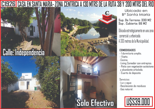 Casa En Santa Maria De Punilla Zona Centrica A 130 Mtrs De La Ruta 38 Y 200 Mtrs Del Rio Cosquin (refe:c1926)