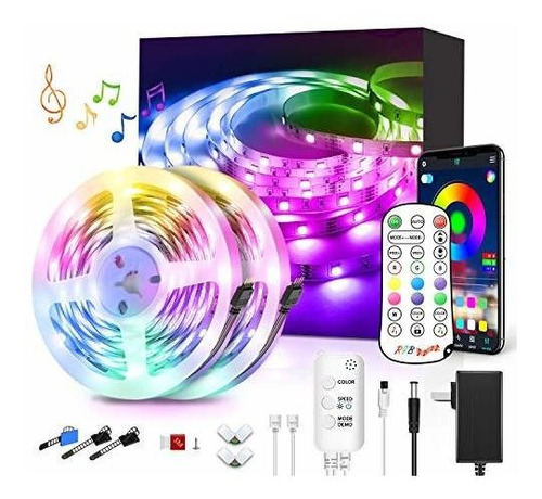 Tira Luz Led Pie Mando Distancia Tecla Rgb Que Cambia Color