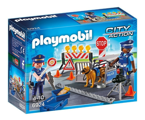 Control De Policia Playmobil Con Perro Y Accesorios - 6924