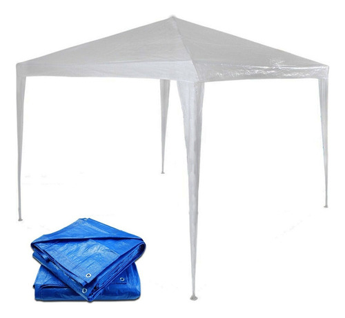 Gazebo 3x3 M Jardín Impermeable Camping Carpa + Lona El Rey