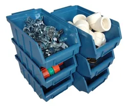 Comprar 10 Gaveta Plastica Empilhável Bin Nº5 P/ Estante Organizador Cor Azul no Mercado Livre