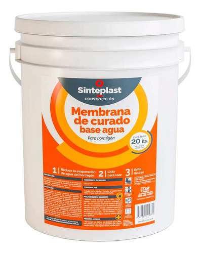 Membrana De Curado Base Agua Sinteplast 20lt Para Hormigon A