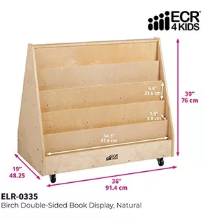 Ecr4kids Elr0335 Birch Hardwood Doublesided Book Display Sta