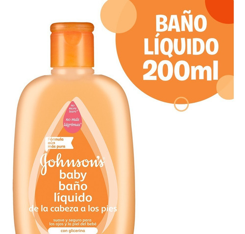 Jabón líquido Johnson's Baby De la Cabeza a los Pies en botella 200 ml