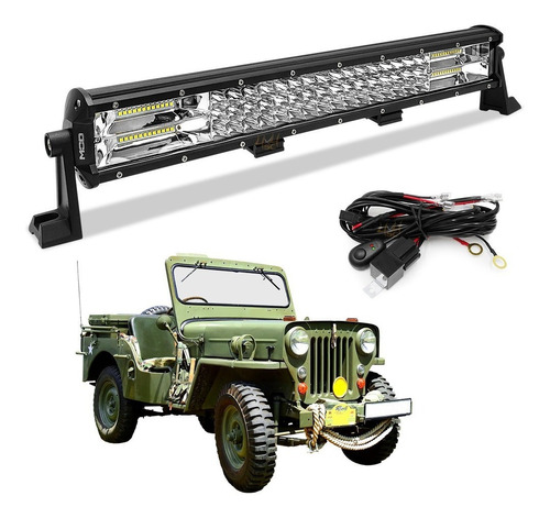 Farol De Milha Barra Led 288w 7d Offroad 4x4 Luz Jeep Willys