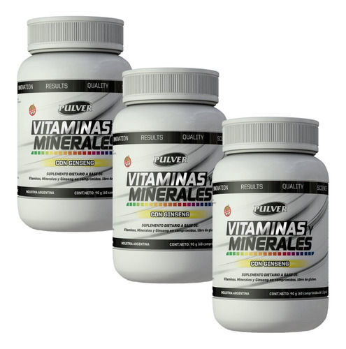 3 Vitaminas Y Minerales C/ Ginsengpulver Sin Tacc 60 Tab
