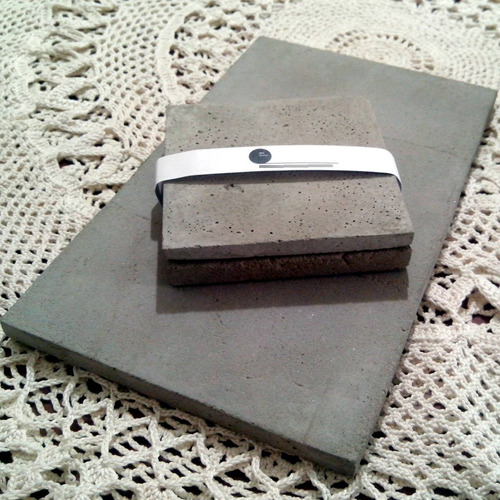 Posa Tazas Vasos 4 Cemento Diseño Minimalista