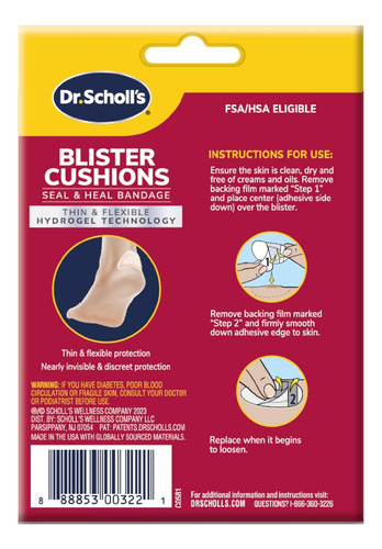 Cojines Para Blíster Vandage Dr Scholl's Seal & Heal 8 Unida