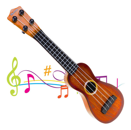 Art Brink brinquedo violao ukulele infantil acustico de Nylon marrom cor marrom-escuro