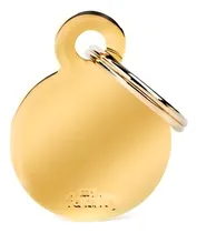 Comprar Chapita Identificadora Mascotas Circulo S Dorado Grabado Circulo Chico