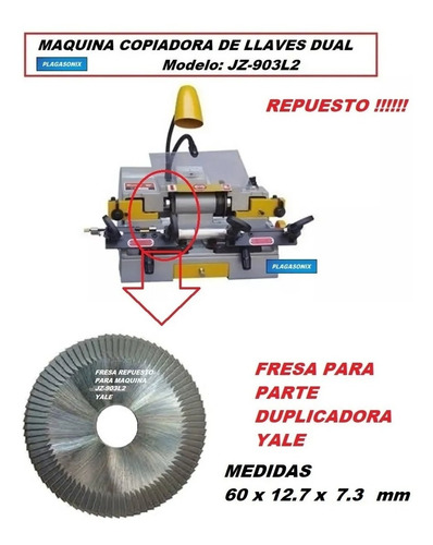 Fresa Repuesto Duplicadora Dual Yale Maquina Jz-903l2