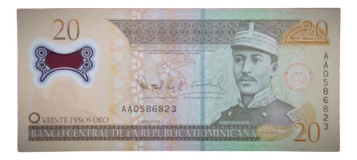 Billete 20 Pesos República Dominicana 2009 Polimero Pick 182