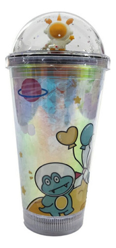 Vaso Acrílico Doble Pared Popote Astronauta Portatil Rondon