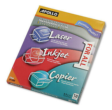 Apollo Uf1000e Color Laser/inkjet Transparency Film Lett Vvc