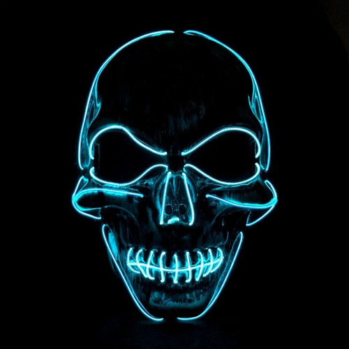 Máscara Led Calavera Con Control Remoto Halloween