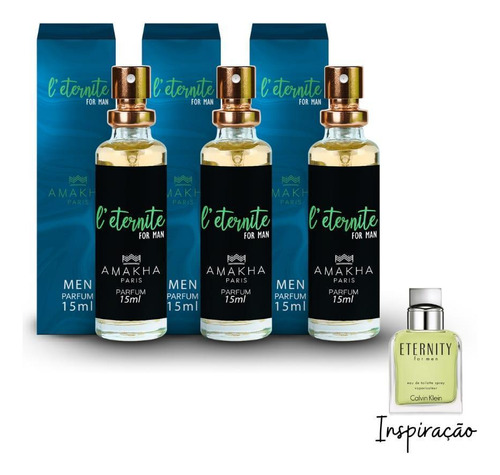 Kit 3 Perfumes L Eternite Men 15ml Amakha Paris