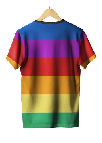 Imagem 2 de 2 de Camiseta Listras Listrado Lgbt Pride Lgbtqi+ Bandeira 3d