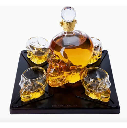 Set Licorera Whiskera Cristal 750 Ml