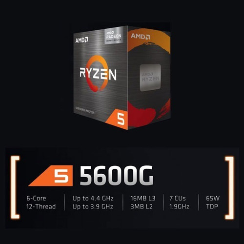 Imagen 3 de 3 de Procesador Amd Ryzen 5 5600g 6 Core 12 3.9 Base 4.4 Max