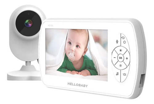 Babá Eletrônica Hellobaby Tela 4.3 Pol Câmera Sem Fio 2.4g