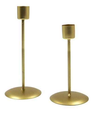 Set X2 Portavela Candelabro En Hierro Moderno Minimalista