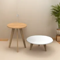 Comprar Set 2 Mesas Ratonas De Centro Living Nordico Escandinavo