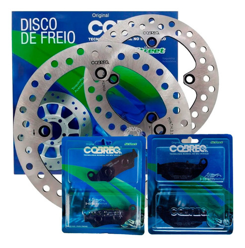 Kit Discos Freio D+t Xre 300 2019-2023 Abs Cobreq+ Pastilhas