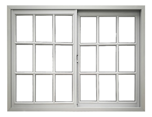 Ventana Modena Aluminio Blanco 180x150 Vidrio Repartido 4mm 