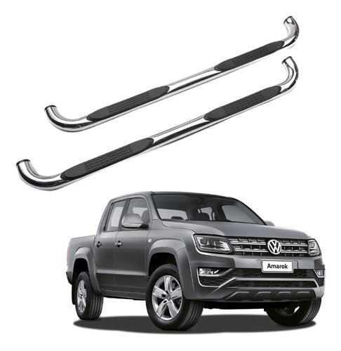 Estribos Redondos Volkswagen Amarok 2010 - 2020 Inoxidables