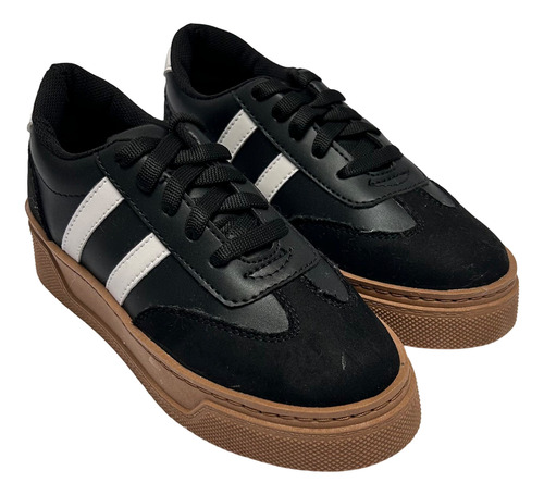 Tenis Samba Para Mujer Con Plataforma En Negro (22-26.5)