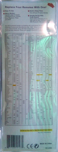 Control Remoto Universal. Tv. Dvd. Vcr.