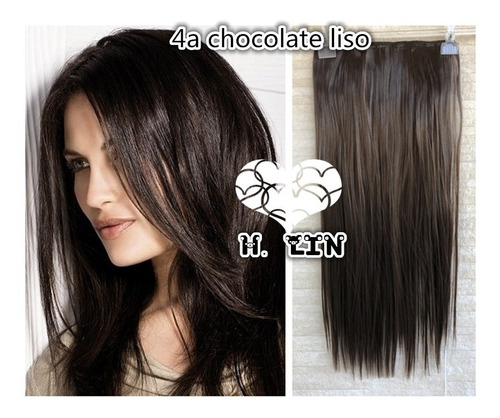 Cabelo Repicado Tic Tac 4a Chocolate 60cm Fibra Organico Apl