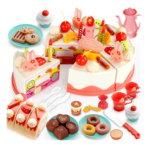 Sliced Toy Cake Food Fruit Kitchen 82pcs Girl