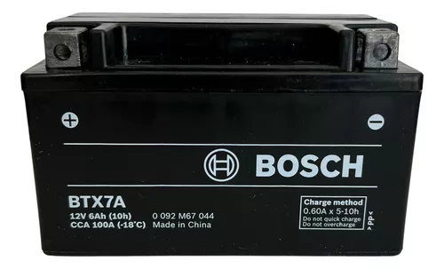 Batería Moto Bosch 6 Amperes 12V BTX7A-BS