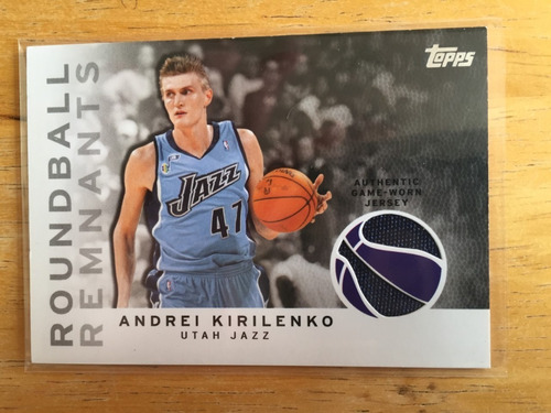 Andrei Kirilenko Tarjeta Pedazo Jersey Roundball Remnants