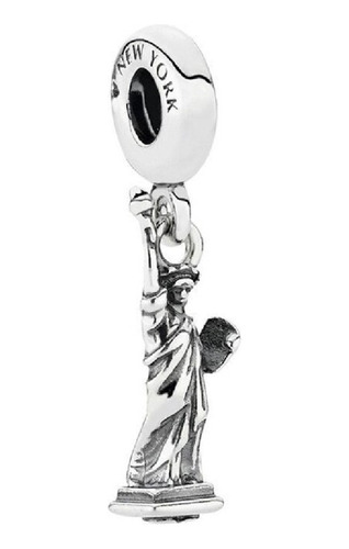 Charm Estatua De La Libertad New York Plata 925 Silver Heart