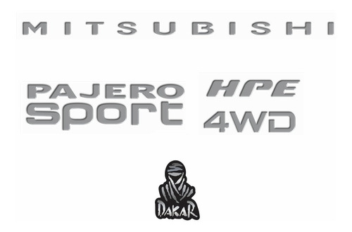 Adesivo Mitsubishi Resinado Pajero Sport Hpe 4wd Pj009 Fgc