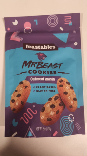 Mr Beast Cookies Galletas Oatmeal Raisin Avena Con Pasa 170g