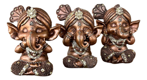 Juego Dioses Ganesh Bebés Sabios 10cm, 3 Virtudes, Jart
