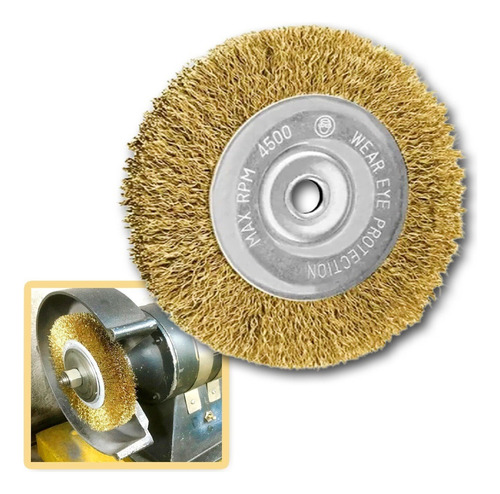 Escova De Aço Circular 4pol 100mm Com Furo Moto 22mm - Mtx