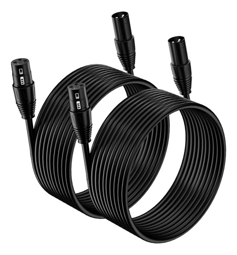 Cable Hooh Xlr 25ft 2 Pack, Cables De Micrófono, Cable De Mi