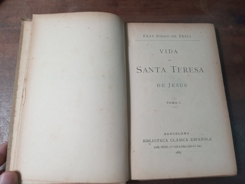 Libro Vida De Santa Teresa De Jesus   Tomo 1