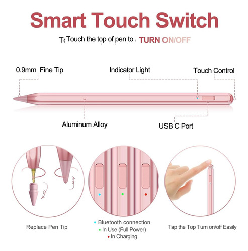 Lápiz Capacitivo Jvkzaen Para iPad 2018-2025 Con Palm Rechaz