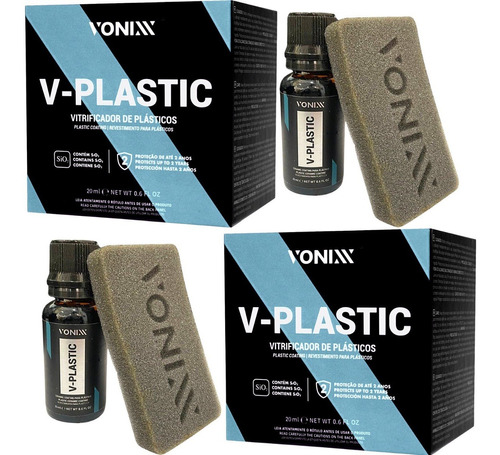 Kit Com 2 V-plastic Vonixx Vitrificador Para Plásticos 20ml