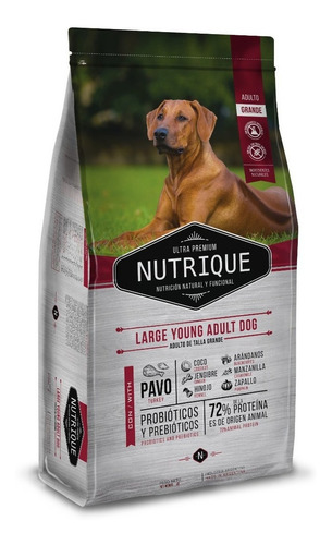 Imagen 2 de 2 de Nutrique Large Young Adult Dog Perro Adulto - Grande - 15 kg - Bolsa - Seca