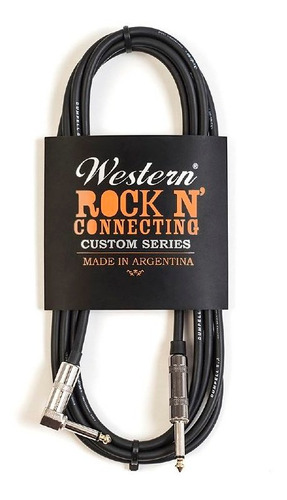 Cable 3m Para Guitarra Bajo Plug Recto Angular Western Mcl30