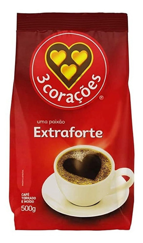 Café Torrado E Moído Extra Forte 3 Corações Pacote 500g