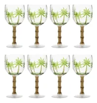 Comprar Jogo 8 Taças De Acrílico Palm Tree Tropical Wolff 500ml