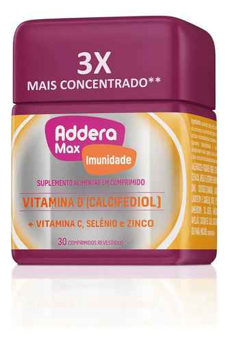 Vitamina D Addera +imunidade Max 30 Comprimidos