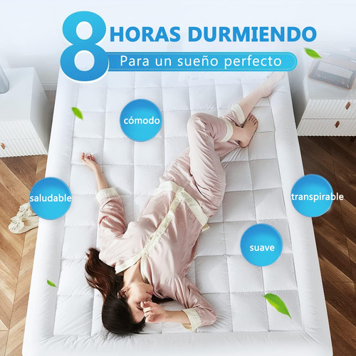 Funda De Colchón Tamaño Individual Acolchada De 800 Hilos